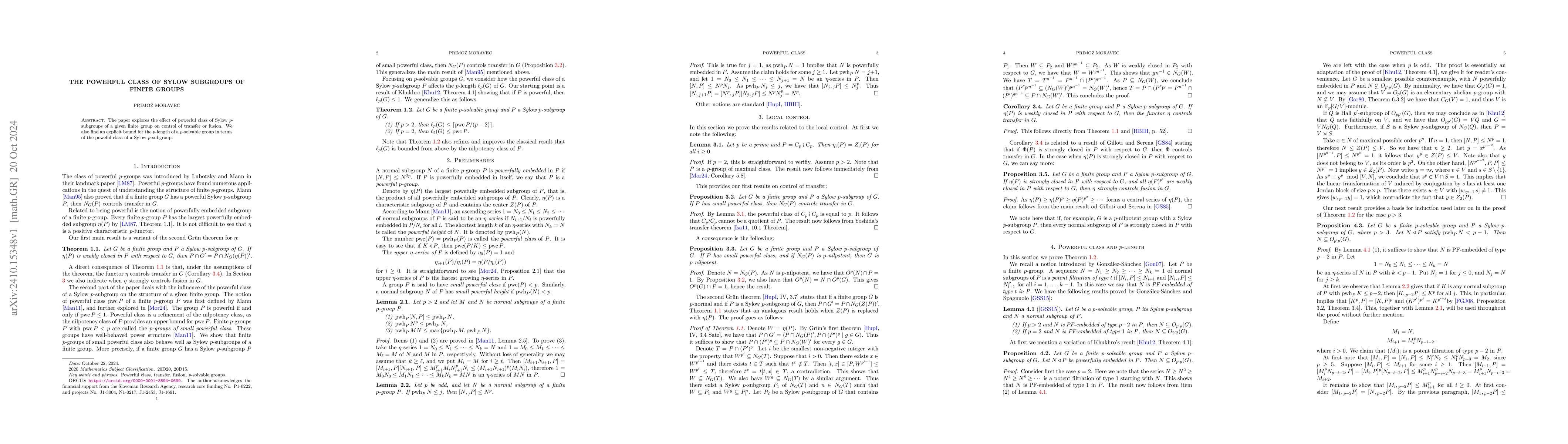 Thumbnail for The powerful class of Sylow subgroups of finite groups