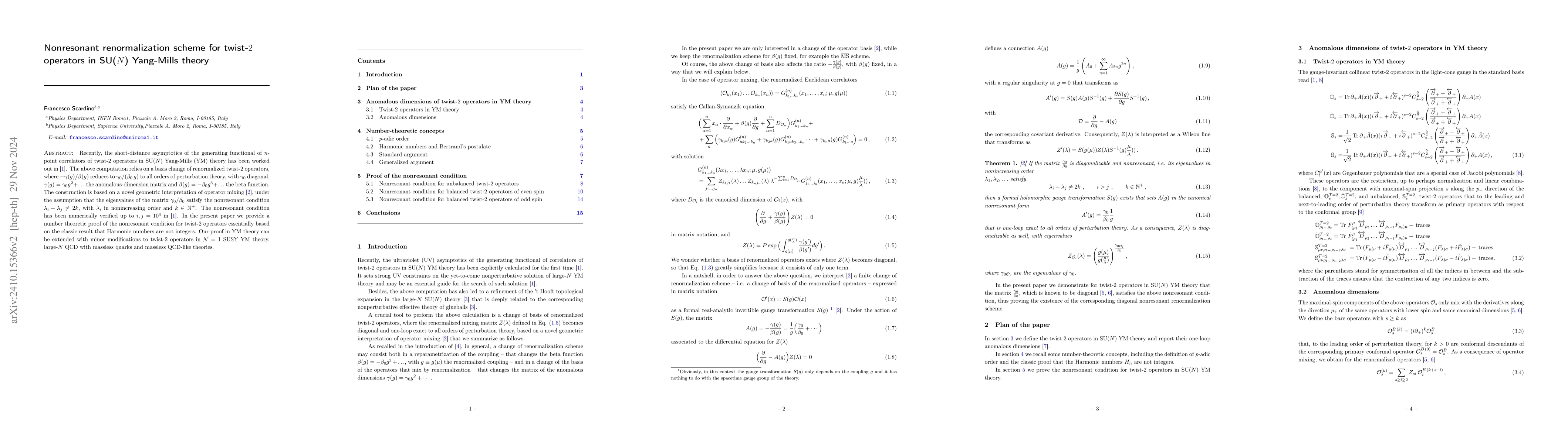 Thumbnail for Nonresonant renormalization scheme for twist-$2$ operators in SU($N$)
  Yang-Mills theory