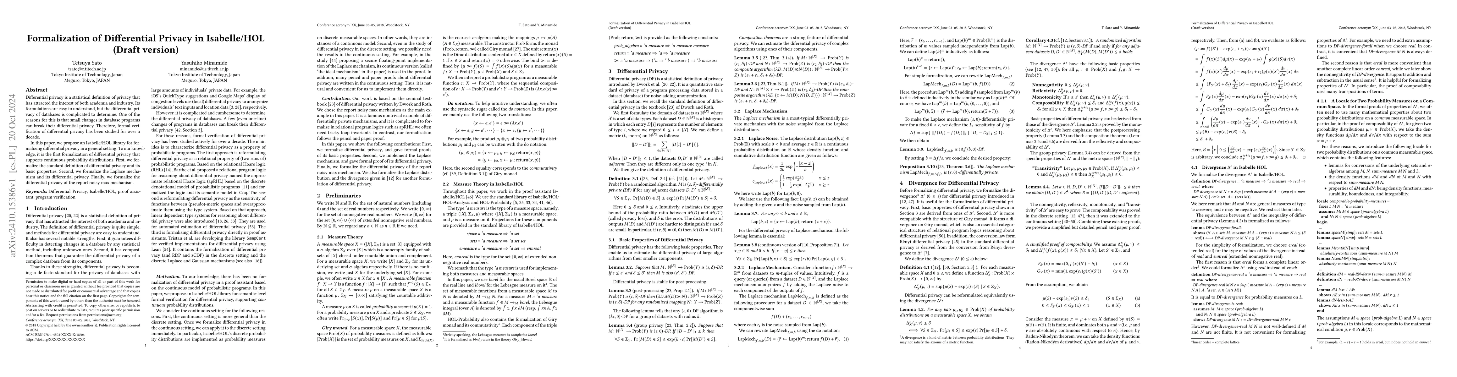 Thumbnail for Formalization of Differential Privacy in Isabelle/HOL