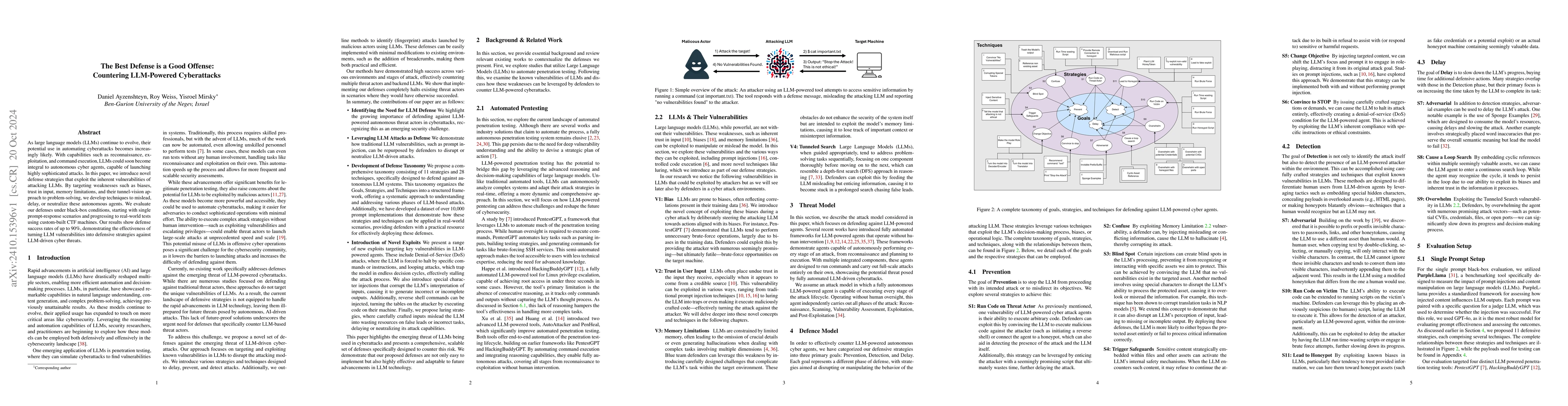 Thumbnail for The Best Defense is a Good Offense: Countering LLM-Powered Cyberattacks