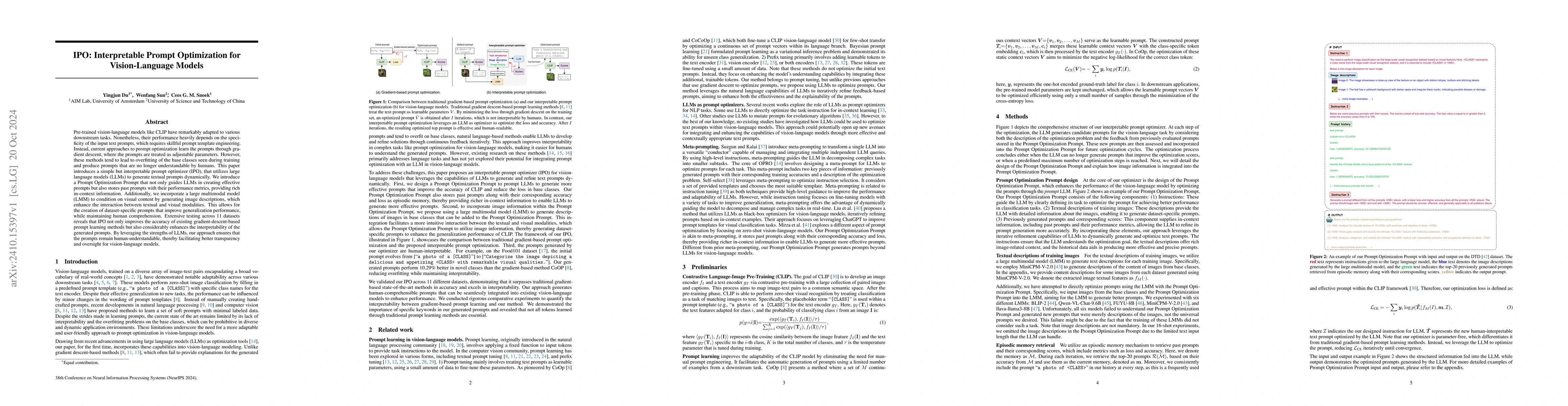 Thumbnail for IPO: Interpretable Prompt Optimization for Vision-Language Models