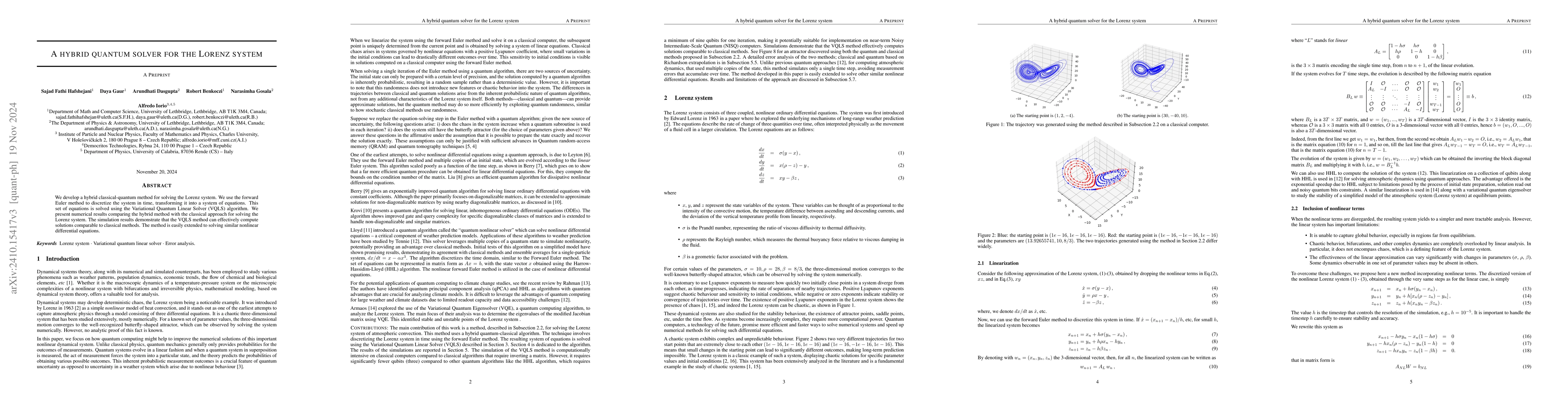 Thumbnail for A hybrid quantum solver for the Lorenz system
