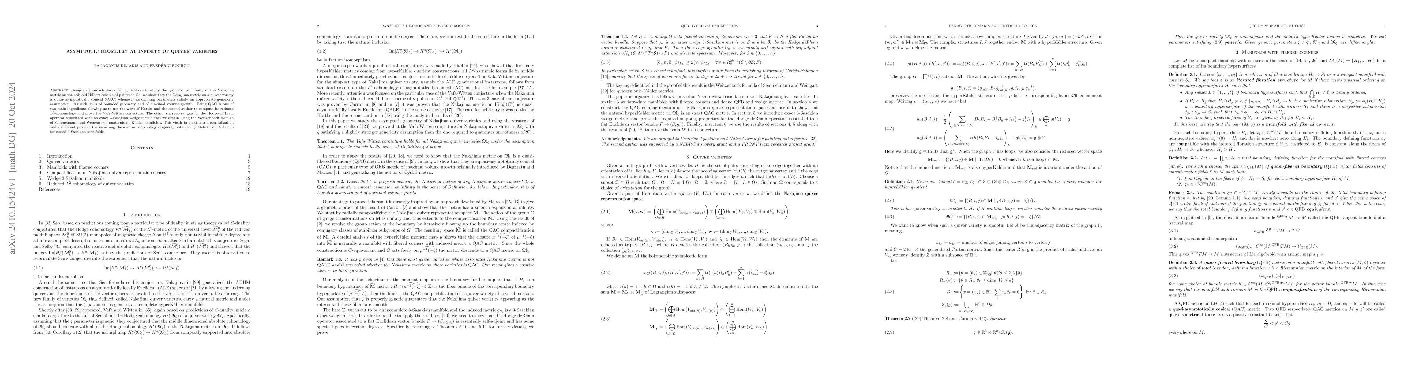 Thumbnail for Asymptotic geometry at infinity of quiver varieties