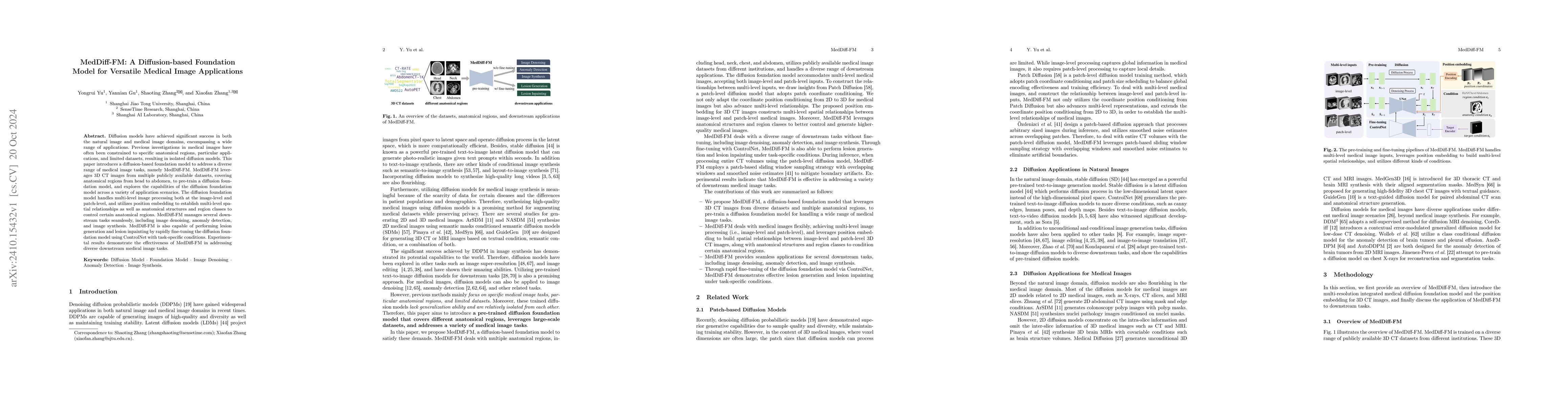 Thumbnail for MedDiff-FM: A Diffusion-based Foundation Model for Versatile Medical
  Image Applications