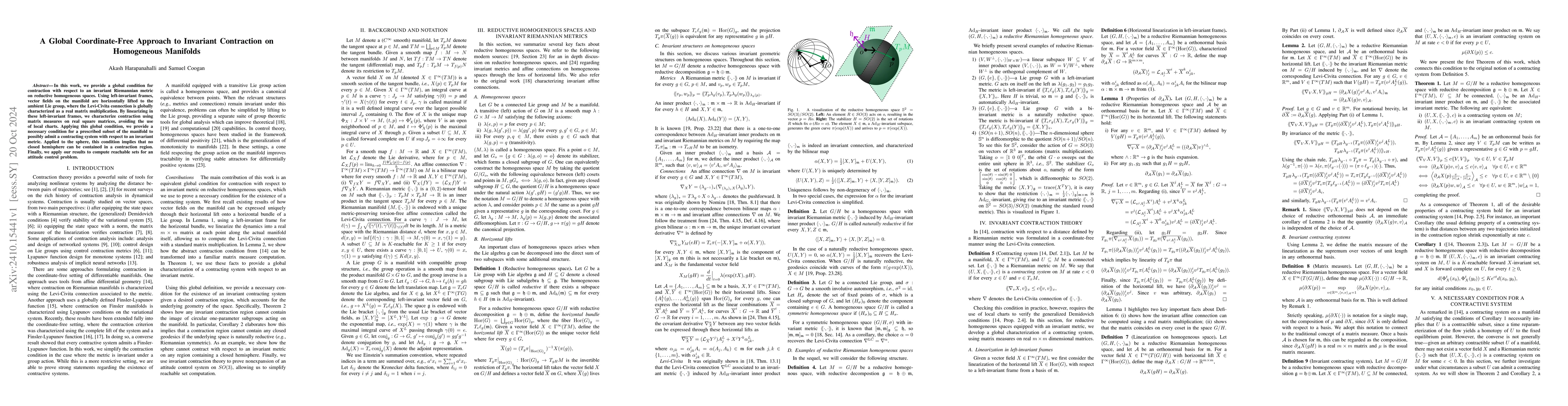 Thumbnail for A Global Coordinate-Free Approach to Invariant Contraction on
  Homogeneous Manifolds