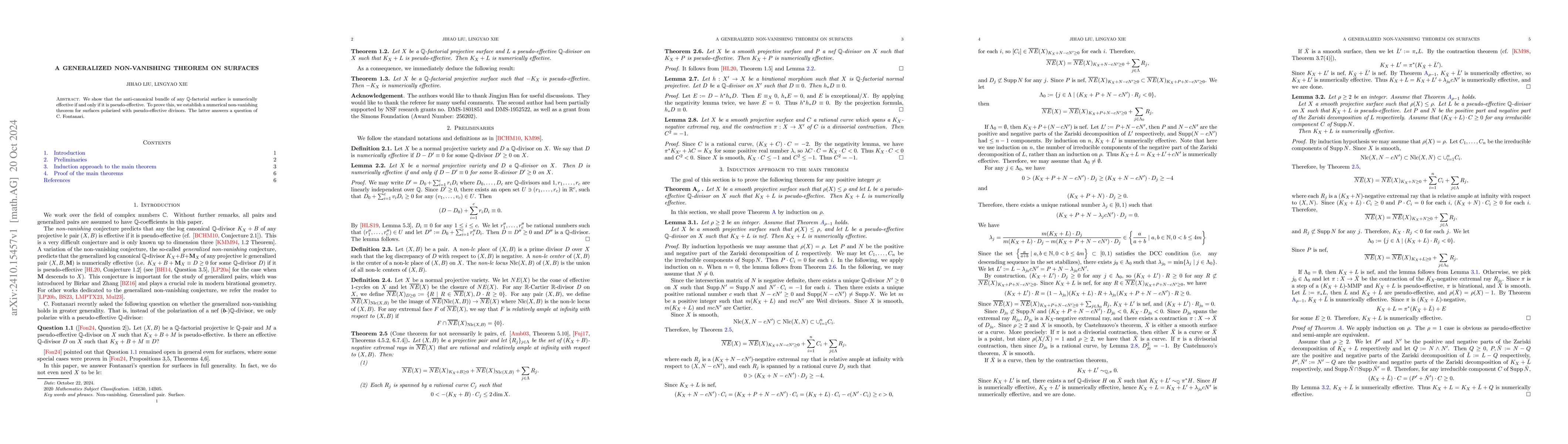 Thumbnail for A generalized non-vanishing theorem on surfaces