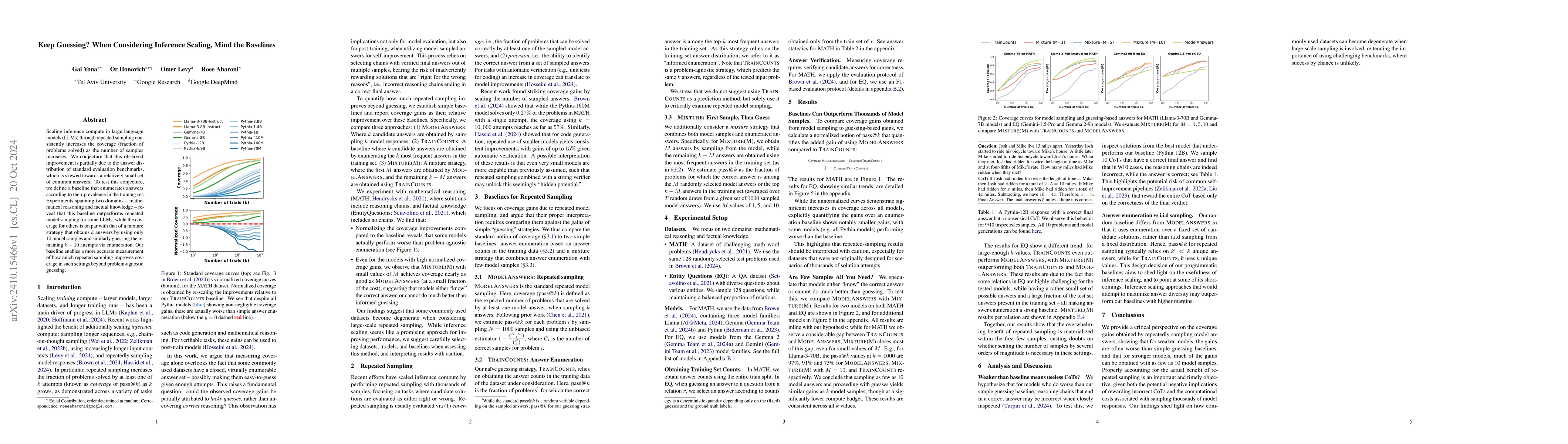 Thumbnail for Keep Guessing? When Considering Inference Scaling, Mind the Baselines