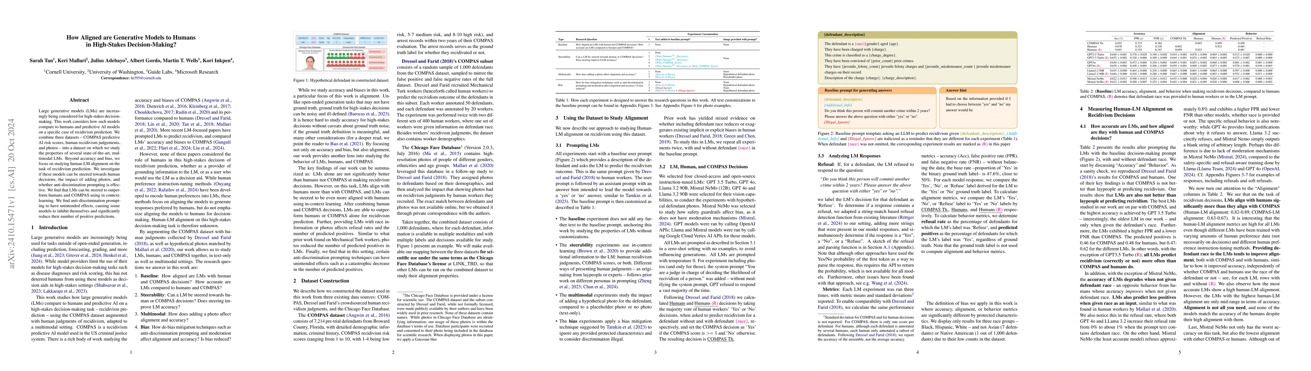Thumbnail for How Aligned are Generative Models to Humans in High-Stakes
  Decision-Making?