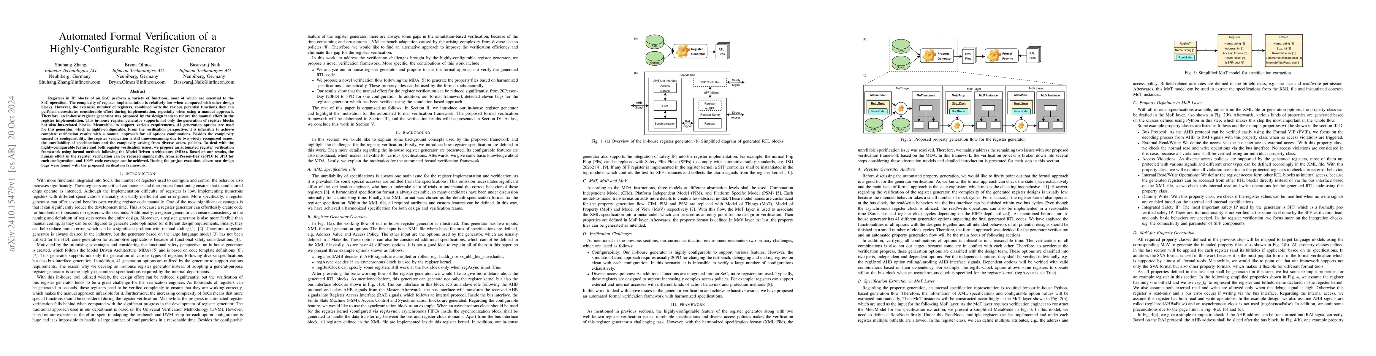 Thumbnail for Automated Formal Verification of a Highly-Configurable Register
  Generator