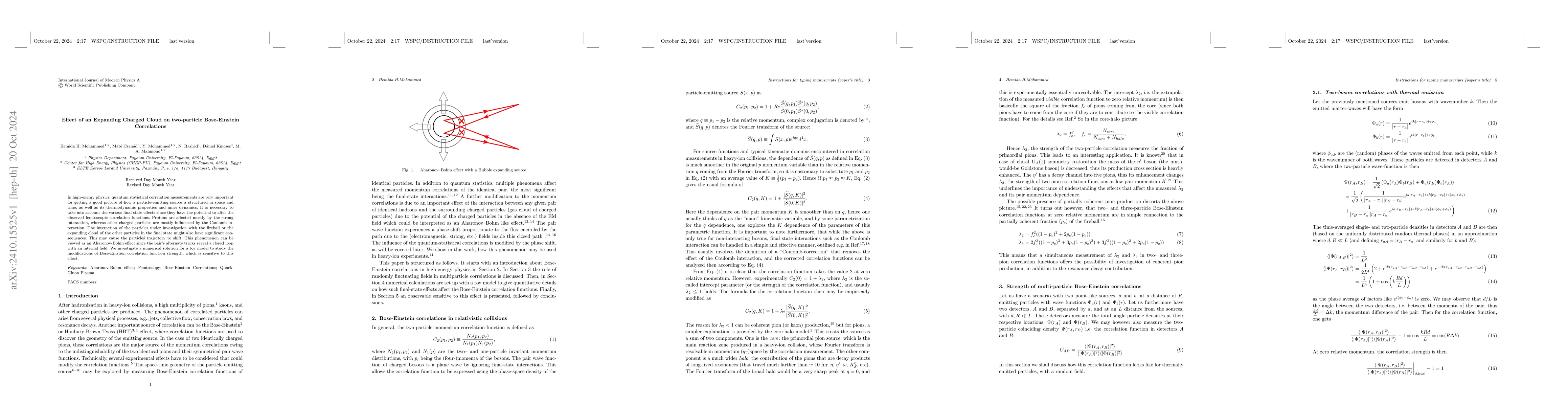 Thumbnail for Effect of an Expanding Charged Cloud on two-particle Bose-Einstein
  Correlations