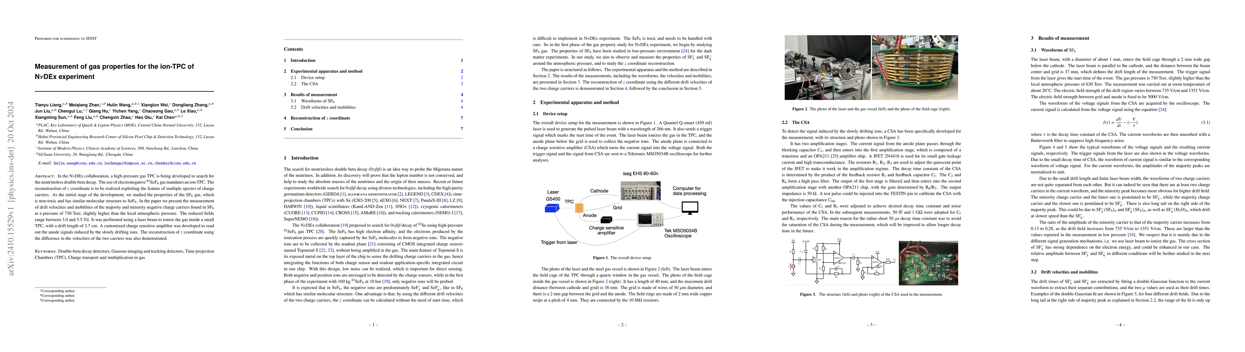 Thumbnail for Measurement of gas properties for the ion-TPC of N$ν$DEx experiment