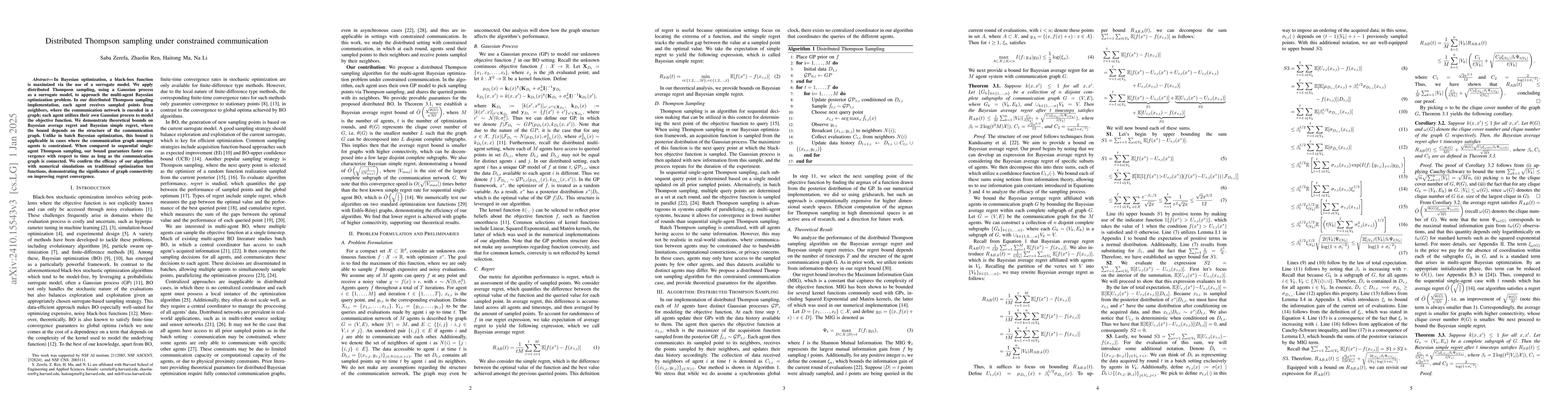 Thumbnail for Distributed Thompson sampling under constrained communication