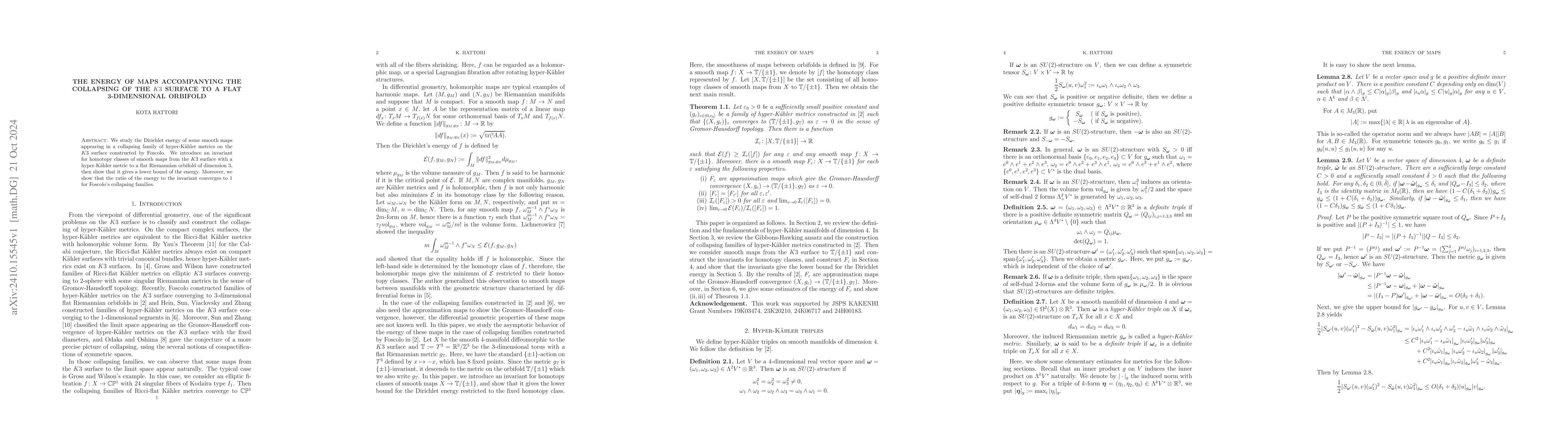 Thumbnail for The energy of maps accompanying the collapsing of the $K3$ surface to a
  flat 3-dimensional orbifold