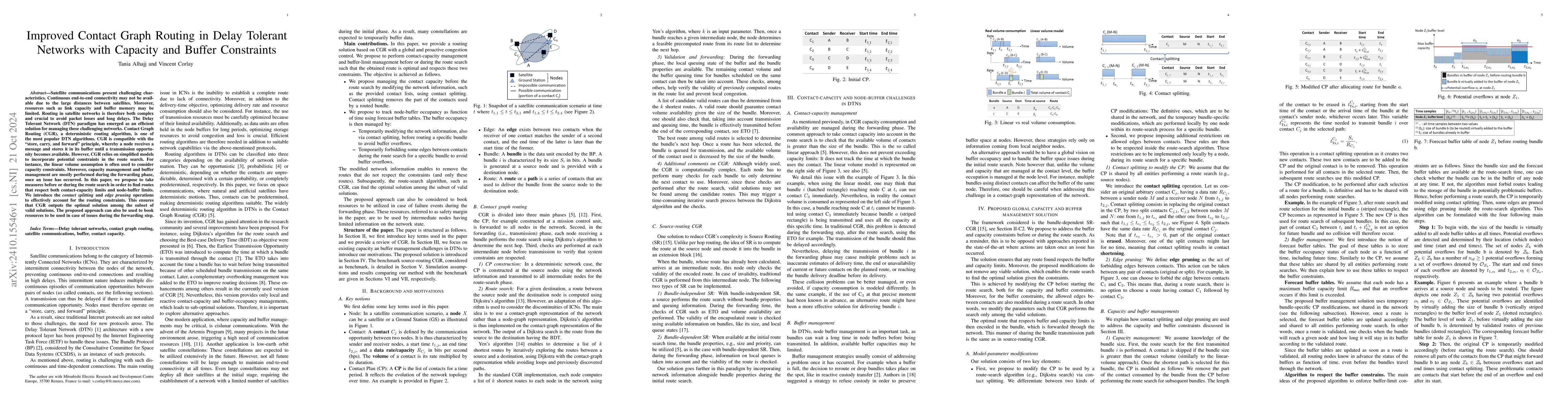 Thumbnail for Improved Contact Graph Routing in Delay Tolerant Networks with Capacity
  and Buffer Constraints