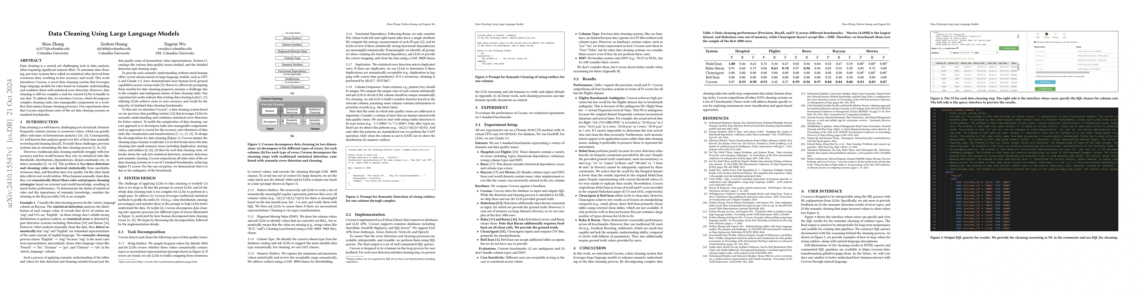 Thumbnail for Data Cleaning Using Large Language Models