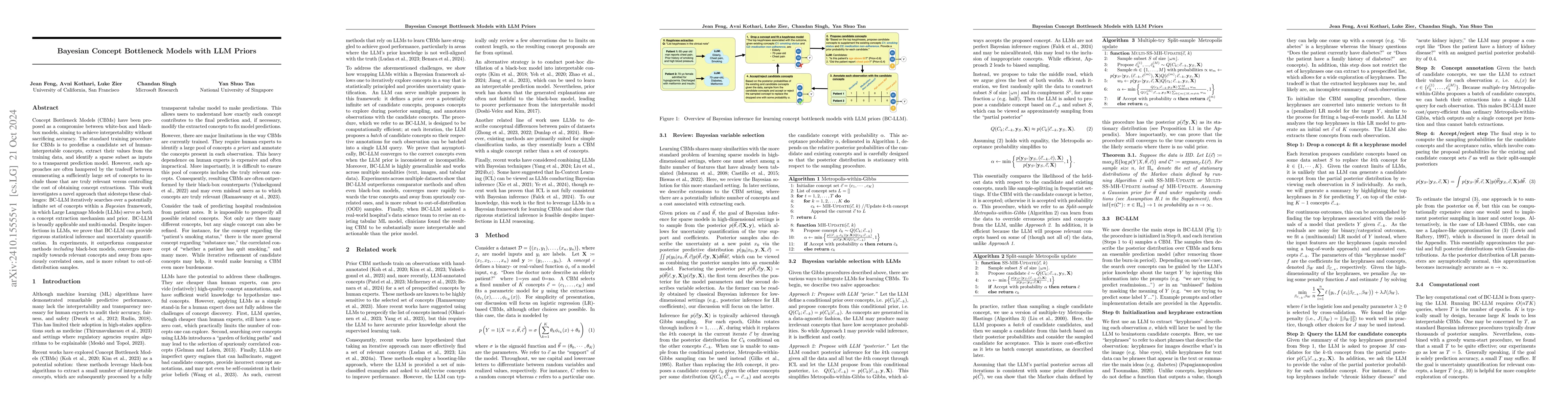 Thumbnail for Bayesian Concept Bottleneck Models with LLM Priors