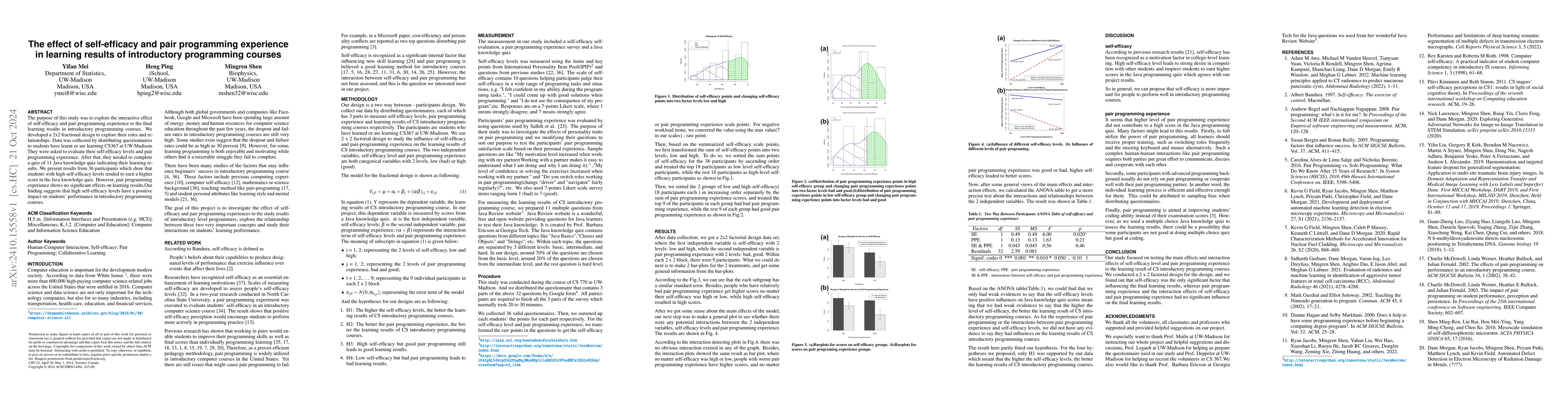 Thumbnail for The effect of self-efficacy and pair programming experience in learning
  results of introductory programming courses