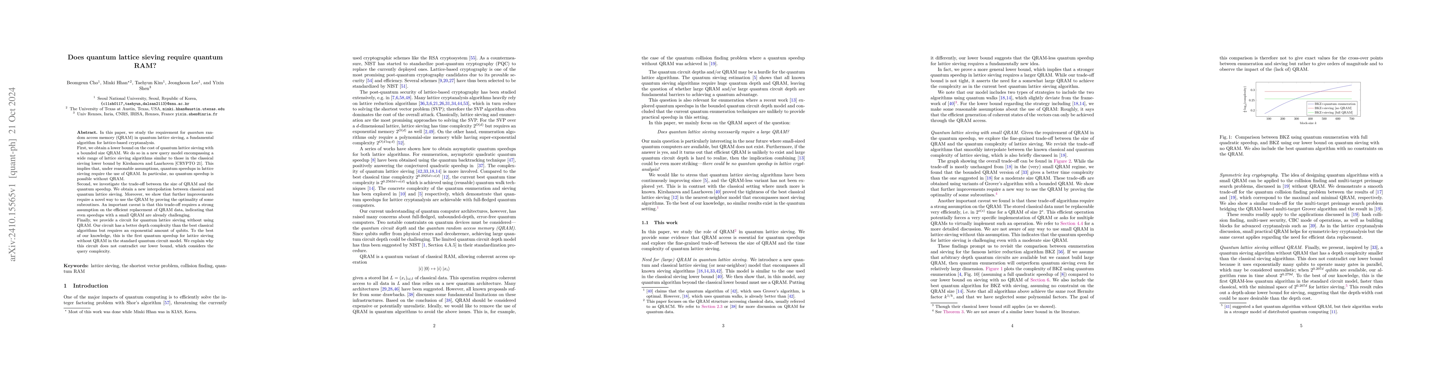 Thumbnail for Does quantum lattice sieving require quantum RAM?