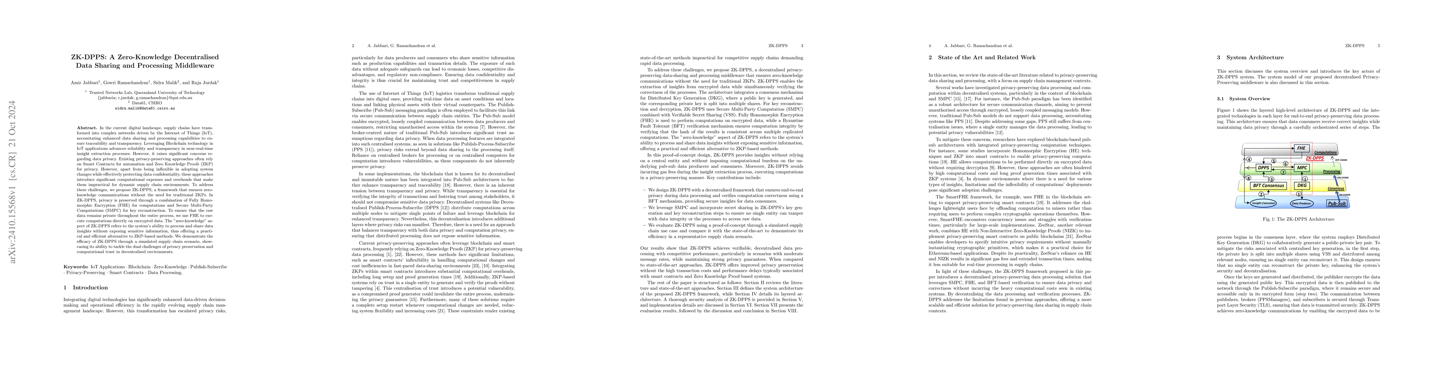 Thumbnail for ZK-DPPS: A Zero-Knowledge Decentralised Data Sharing and Processing
  Middleware