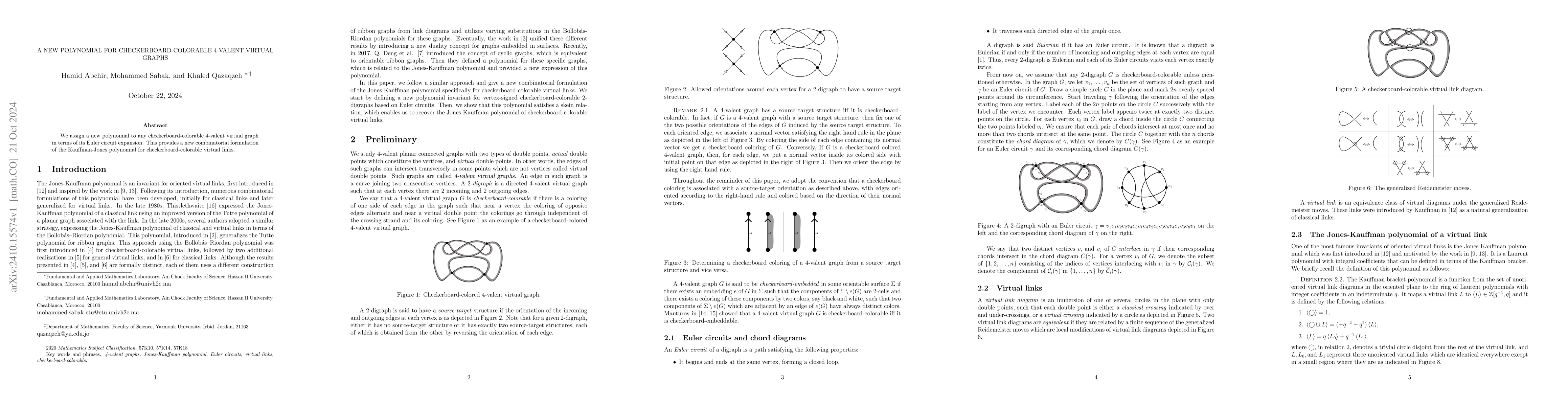 Thumbnail for A New Polynomial for Checkerboard-Colorable 4-Valent Virtual Graphs