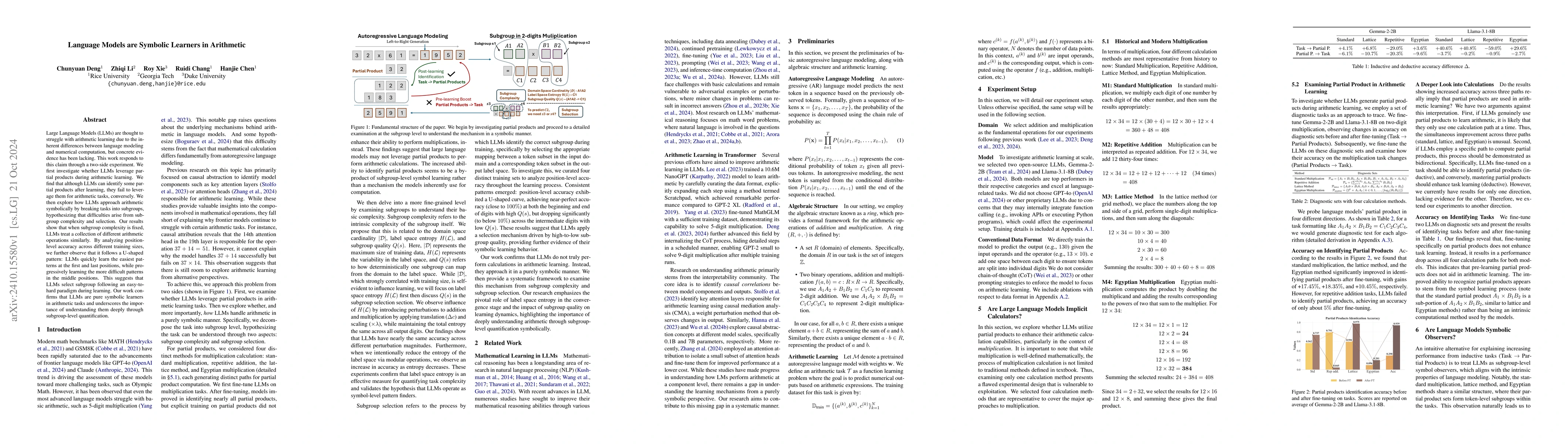 Thumbnail for Language Models are Symbolic Learners in Arithmetic
