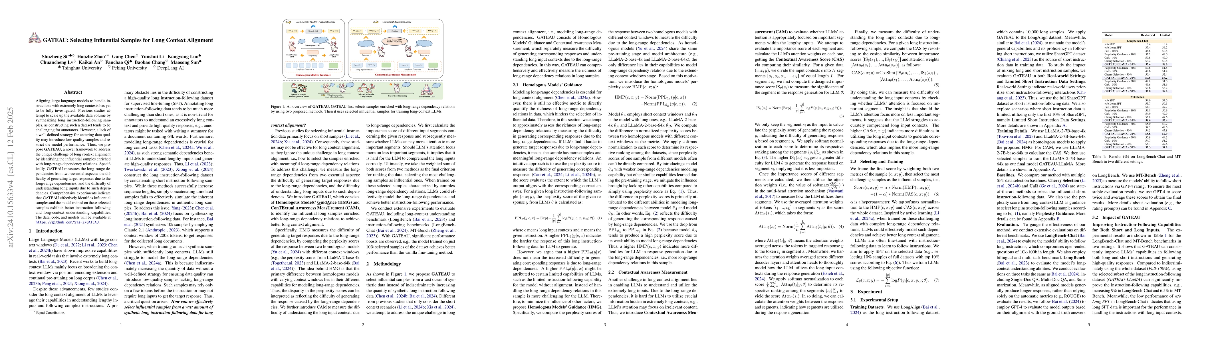 Thumbnail for Selecting Influential Samples for Long Context Alignment via Homologous
  Models' Guidance and Contextual Awareness Measurement