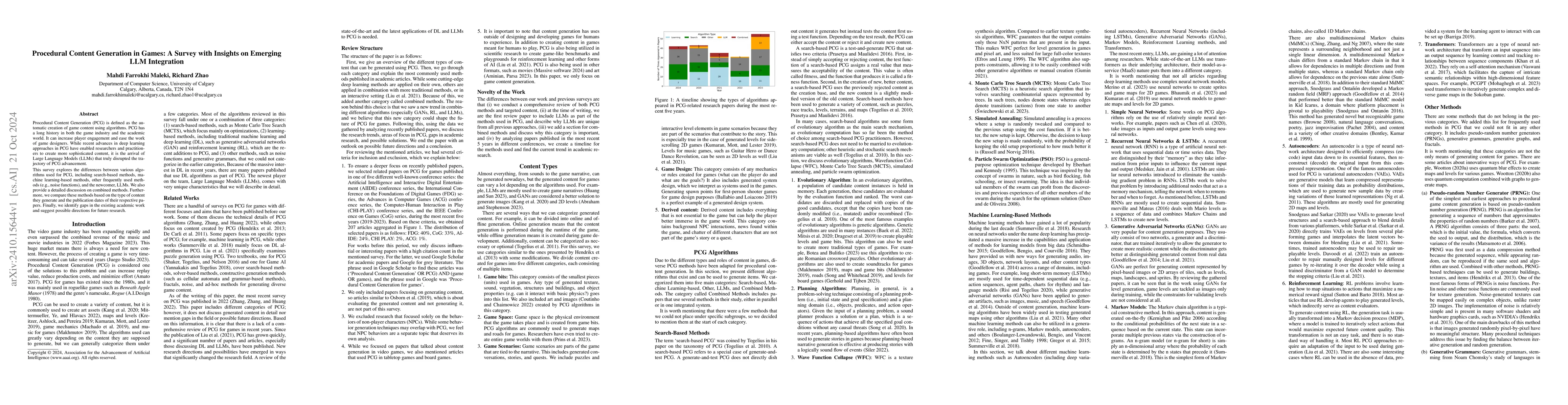 Thumbnail for Procedural Content Generation in Games: A Survey with Insights on
  Emerging LLM Integration
