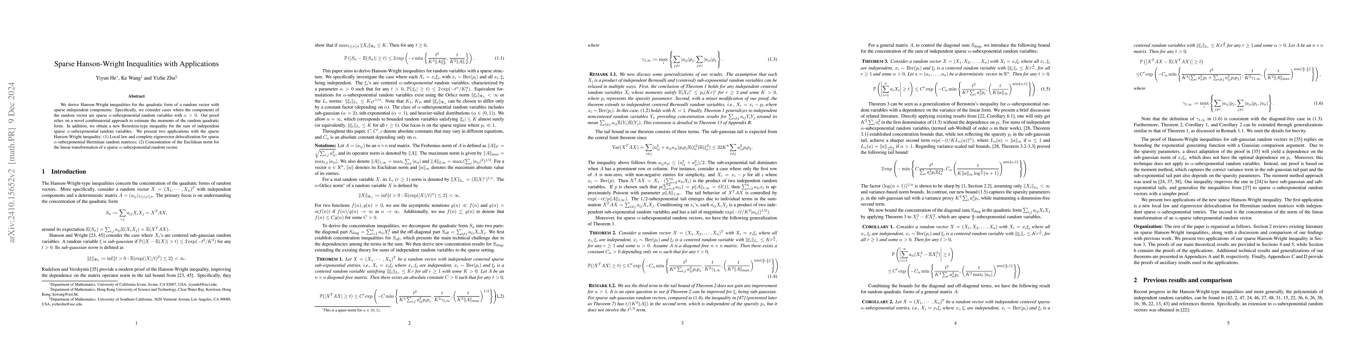 Thumbnail for Sparse Hanson-Wright Inequalities with Applications