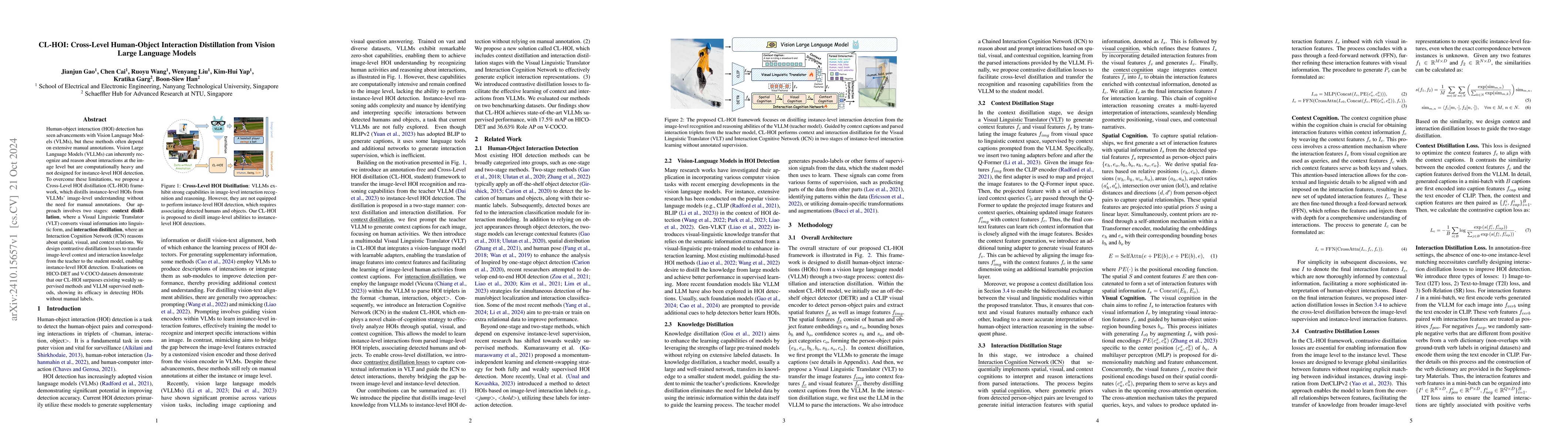 Thumbnail for CL-HOI: Cross-Level Human-Object Interaction Distillation from Vision
  Large Language Models