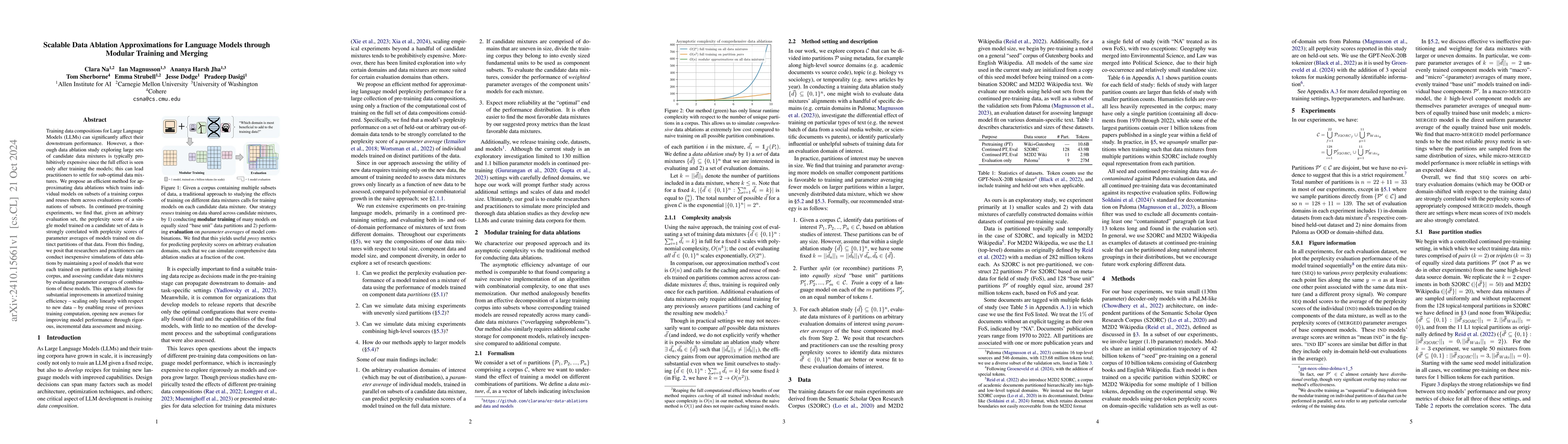Thumbnail for Scalable Data Ablation Approximations for Language Models through
  Modular Training and Merging