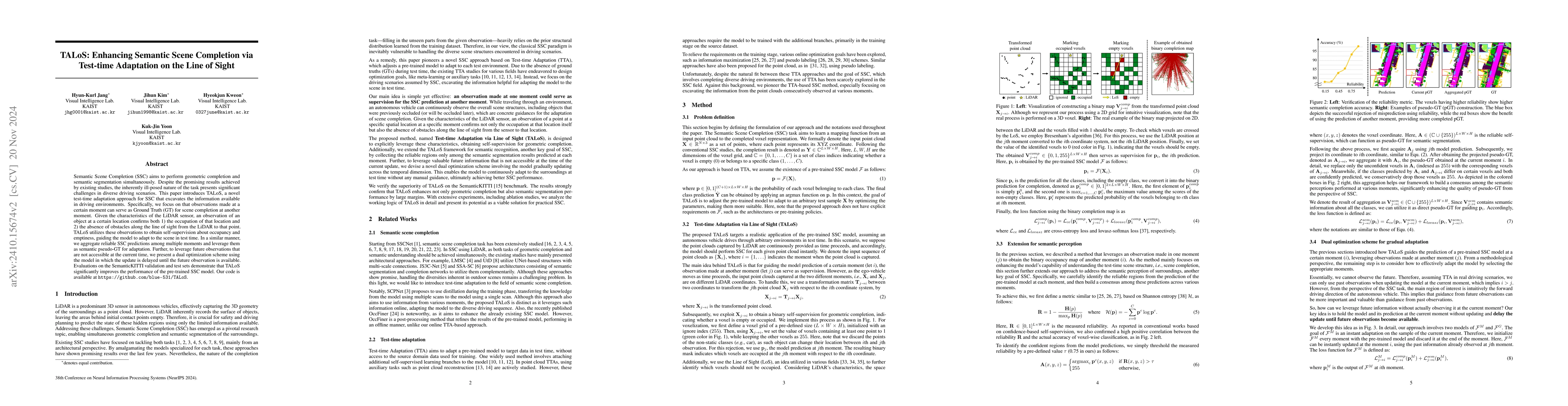 Thumbnail for TALoS: Enhancing Semantic Scene Completion via Test-time Adaptation on
  the Line of Sight
