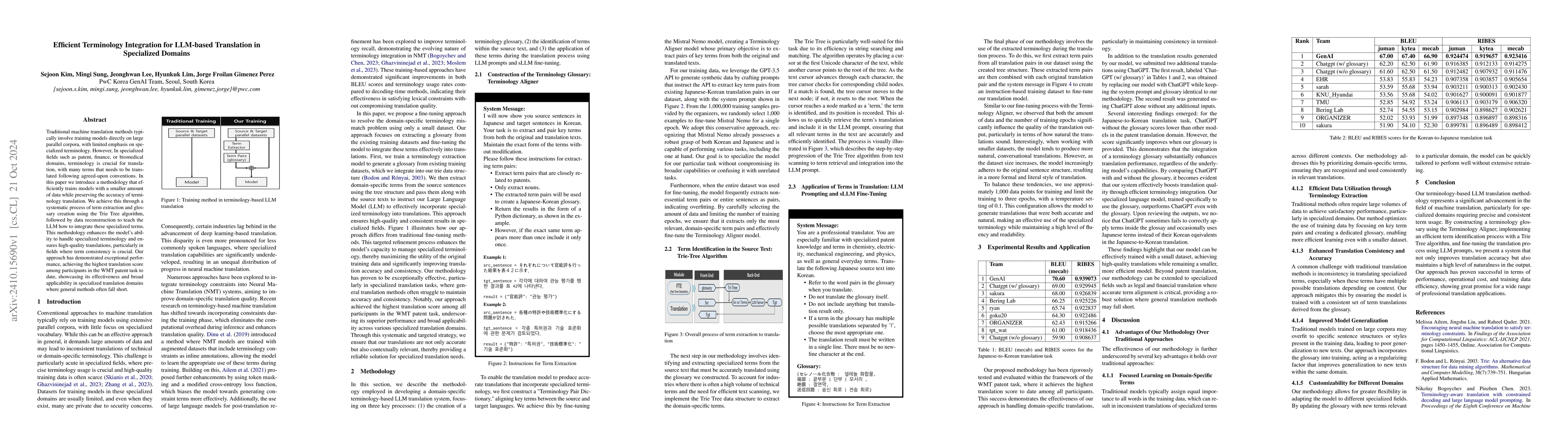 Thumbnail for Efficient Terminology Integration for LLM-based Translation in
  Specialized Domains