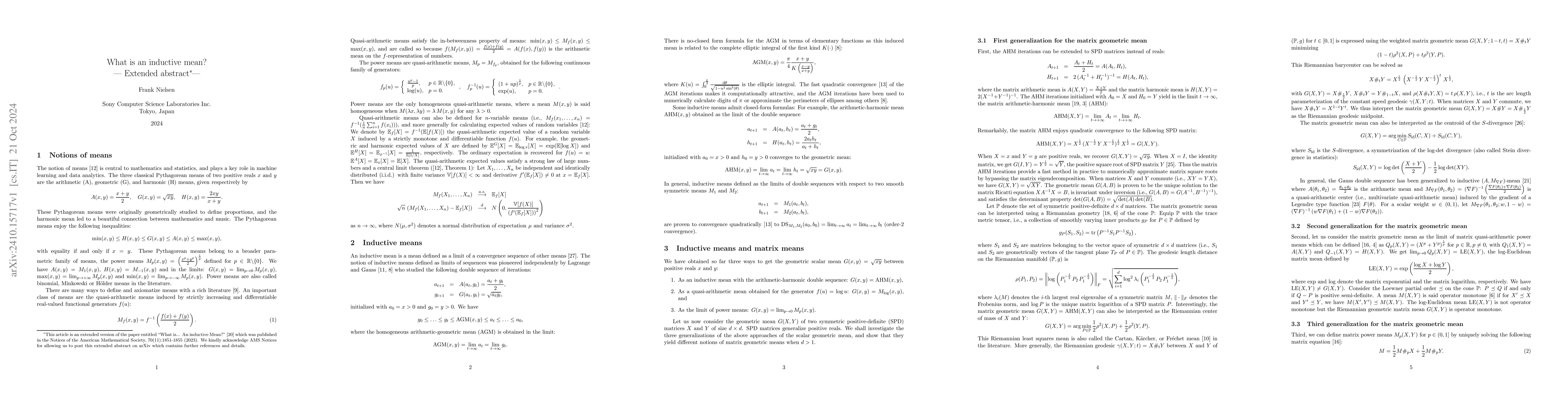 Thumbnail for What is an inductive mean?