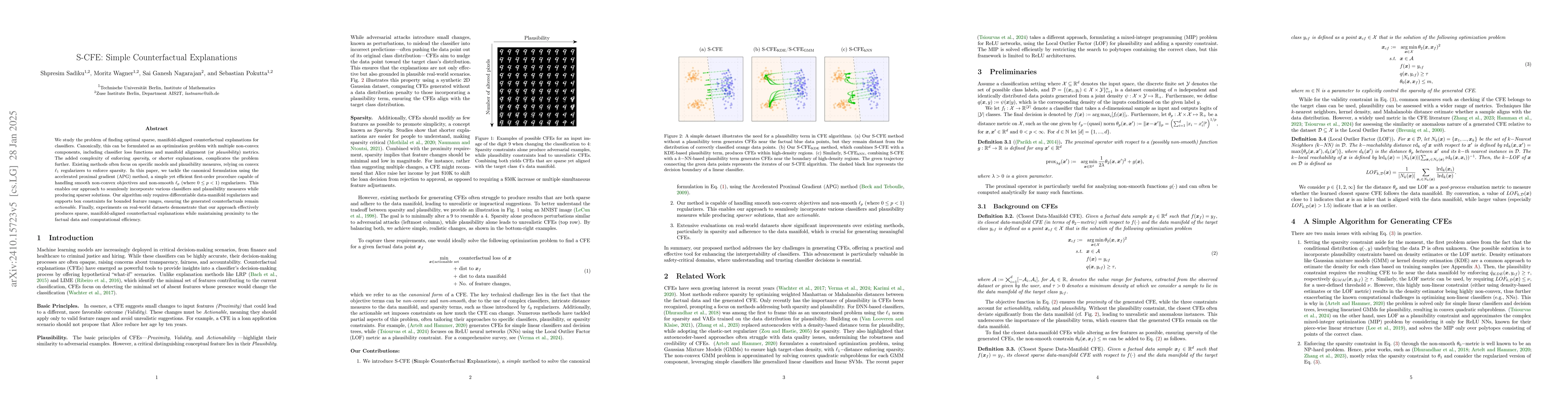 Thumbnail for S-CFE: Simple Counterfactual Explanations