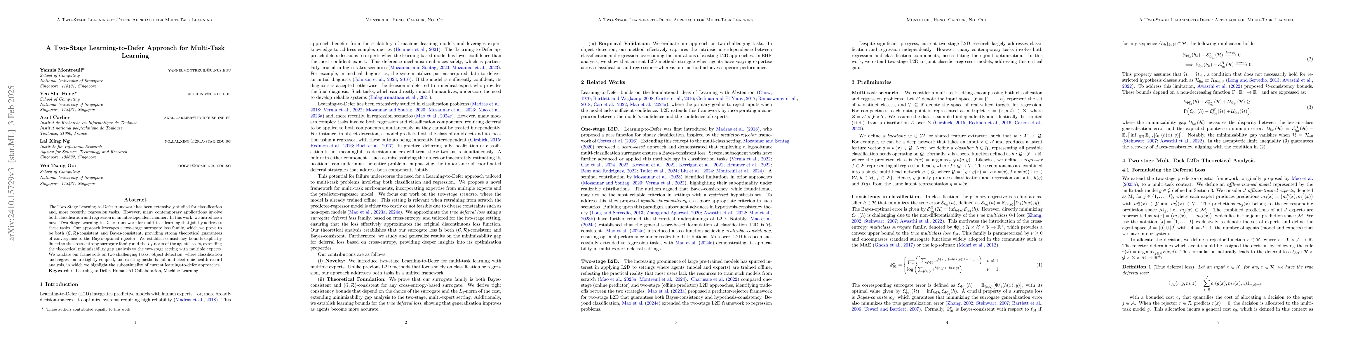 Thumbnail for Two-stage Learning-to-Defer for Multi-Task Learning