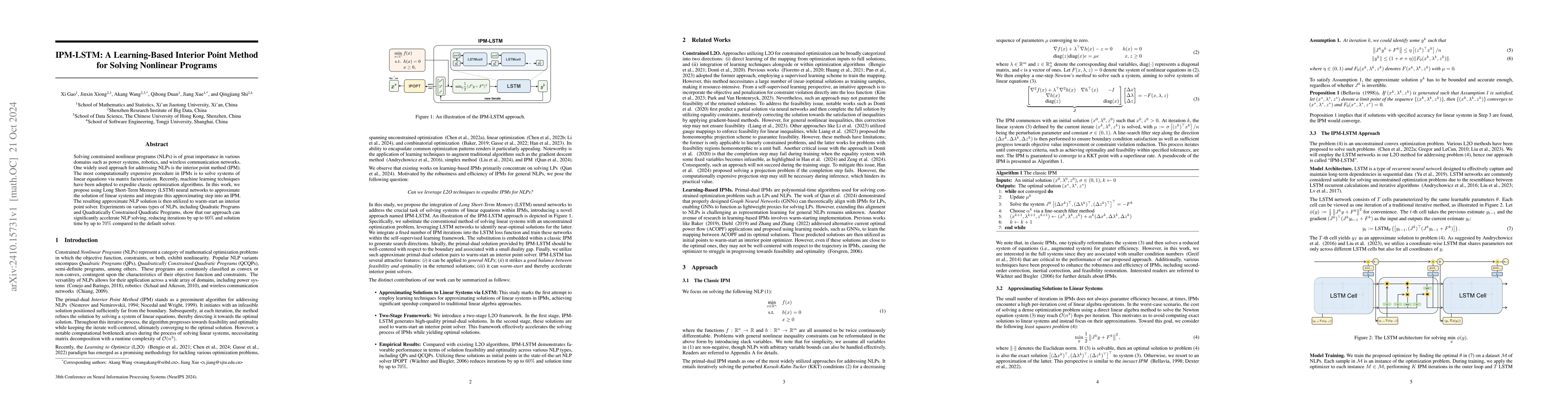 Thumbnail for IPM-LSTM: A Learning-Based Interior Point Method for Solving Nonlinear
  Programs