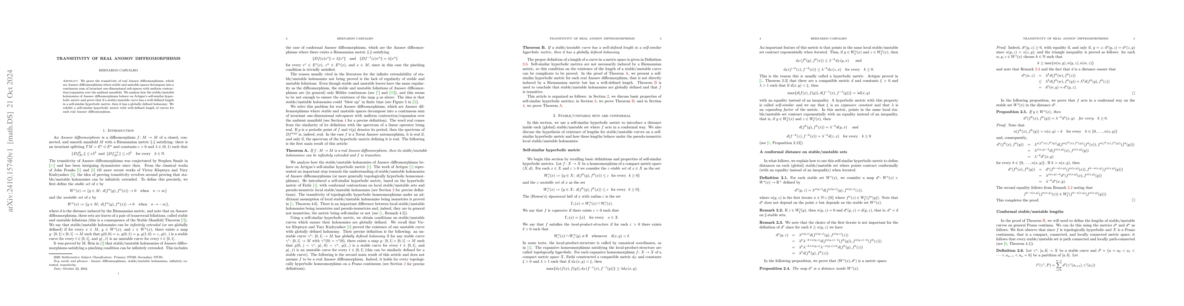 Thumbnail for Transitivity of real Anosov diffeomorphisms