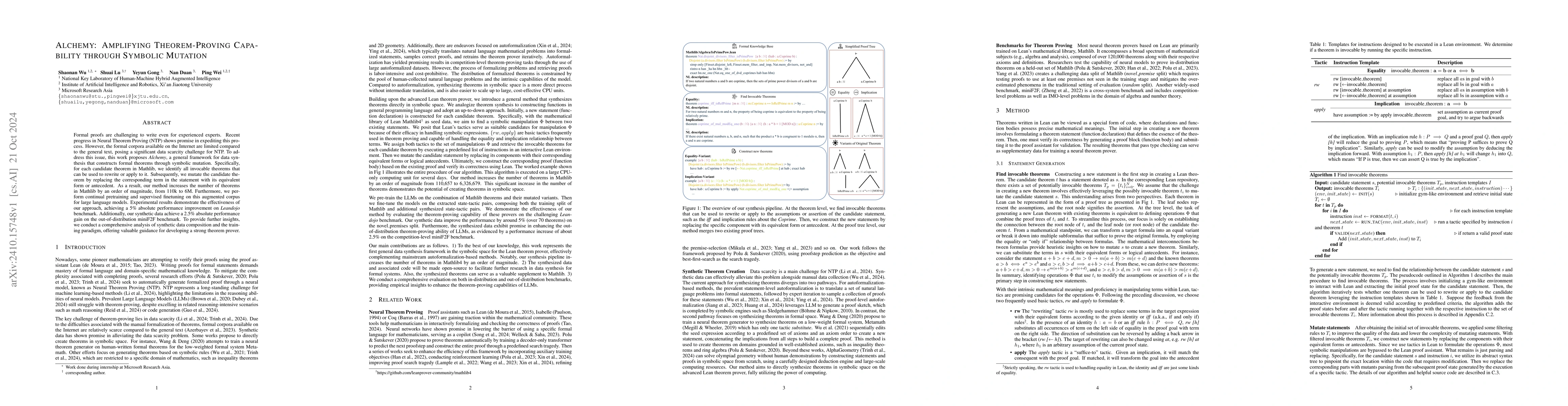 Thumbnail for Alchemy: Amplifying Theorem-Proving Capability through Symbolic Mutation