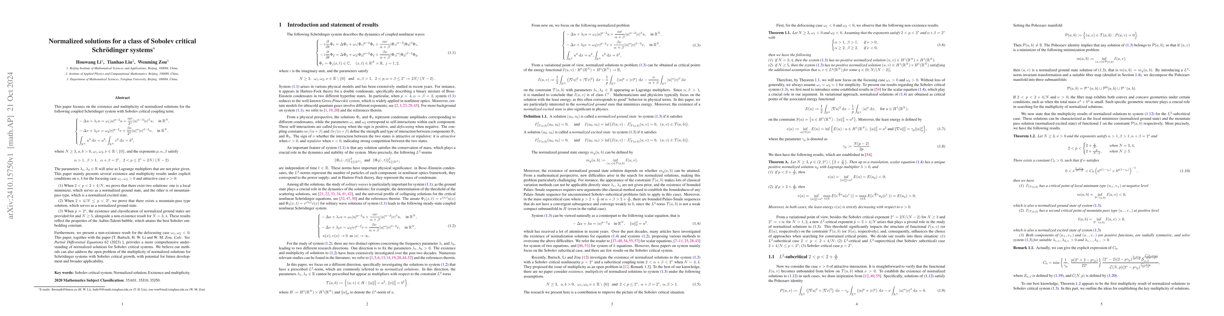 Thumbnail for Normalized solutions for a class of Sobolev critical Schrodinger systems