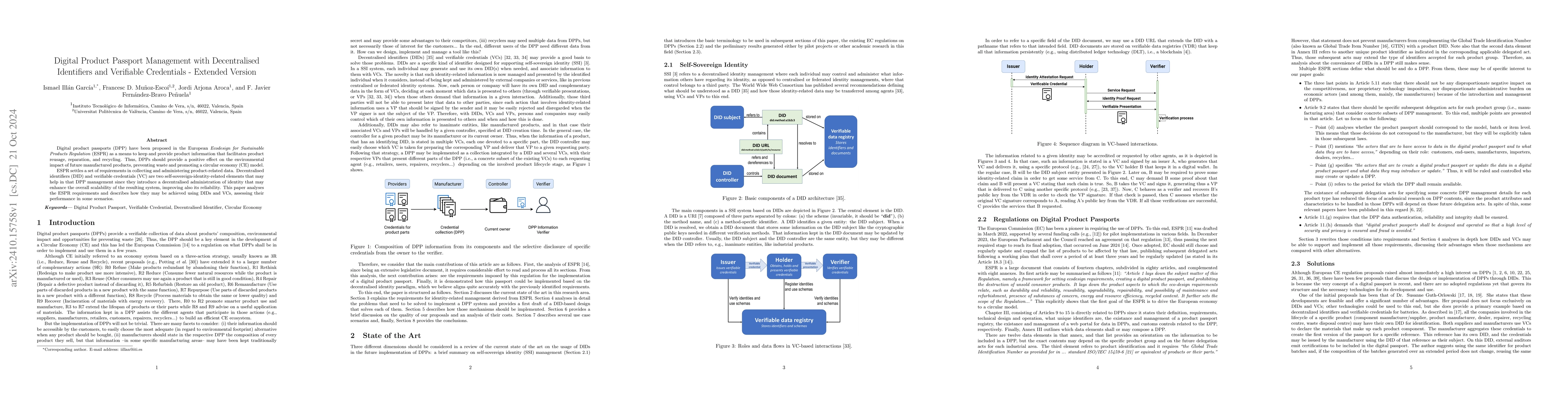 Thumbnail for Digital Product Passport Management with Decentralised Identifiers and
  Verifiable Credentials