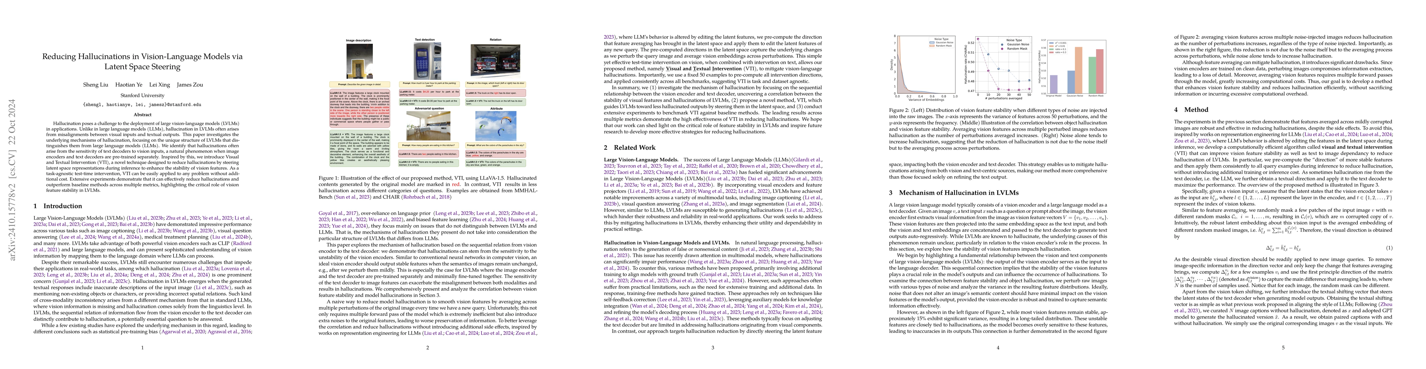 Thumbnail for Reducing Hallucinations in Vision-Language Models via Latent Space
  Steering