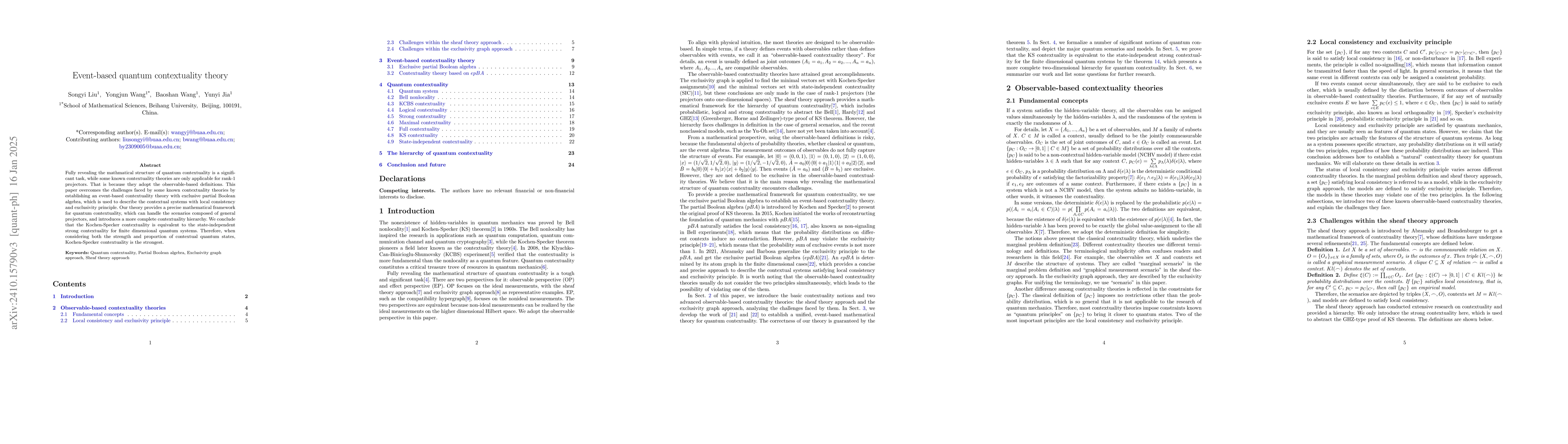 Thumbnail for Event-based contextuality theory