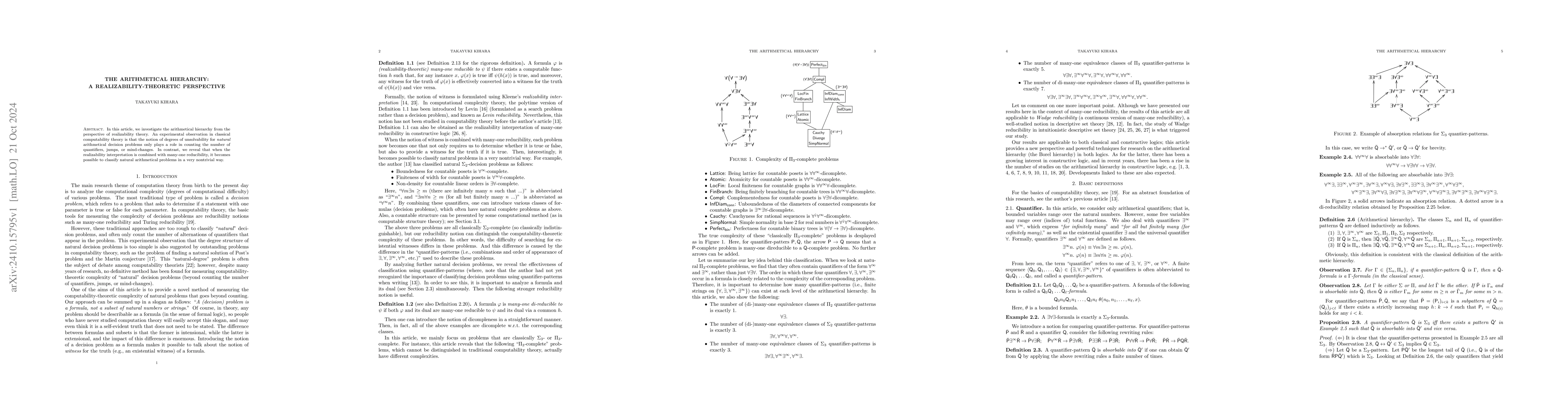 Thumbnail for The Arithmetical Hierarchy: A Realizability-Theoretic Perspective