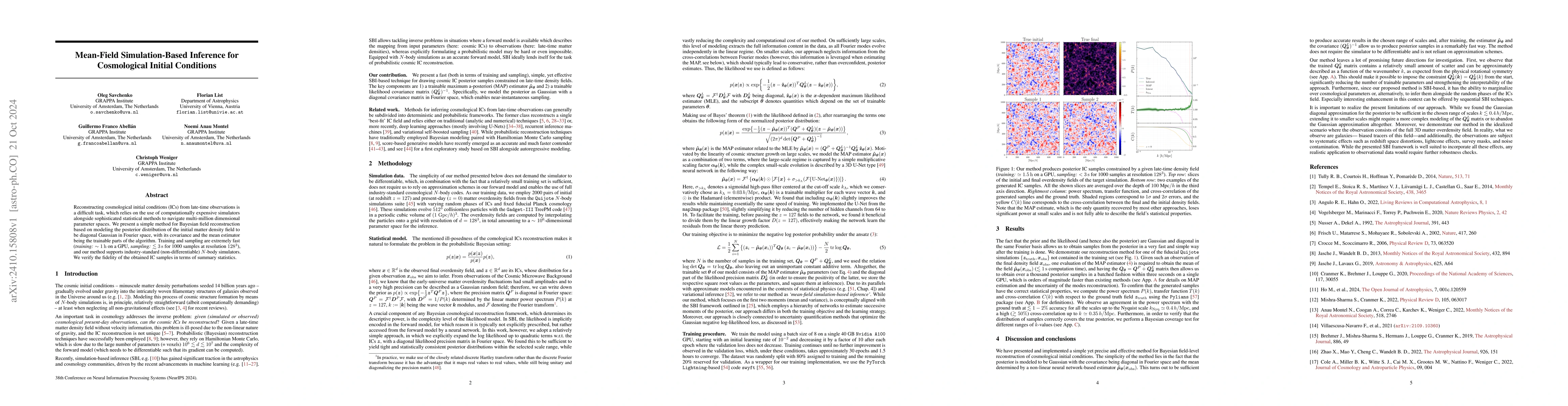 Thumbnail for Mean-Field Simulation-Based Inference for Cosmological Initial
  Conditions