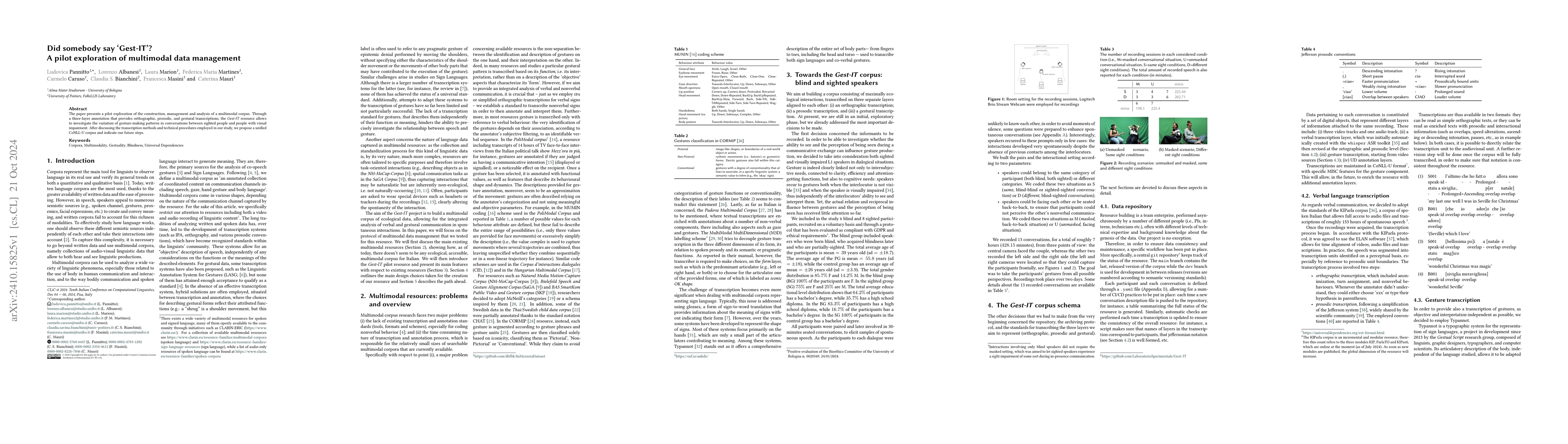 Thumbnail for Did somebody say "Gest-IT"? A pilot exploration of multimodal data
  management
