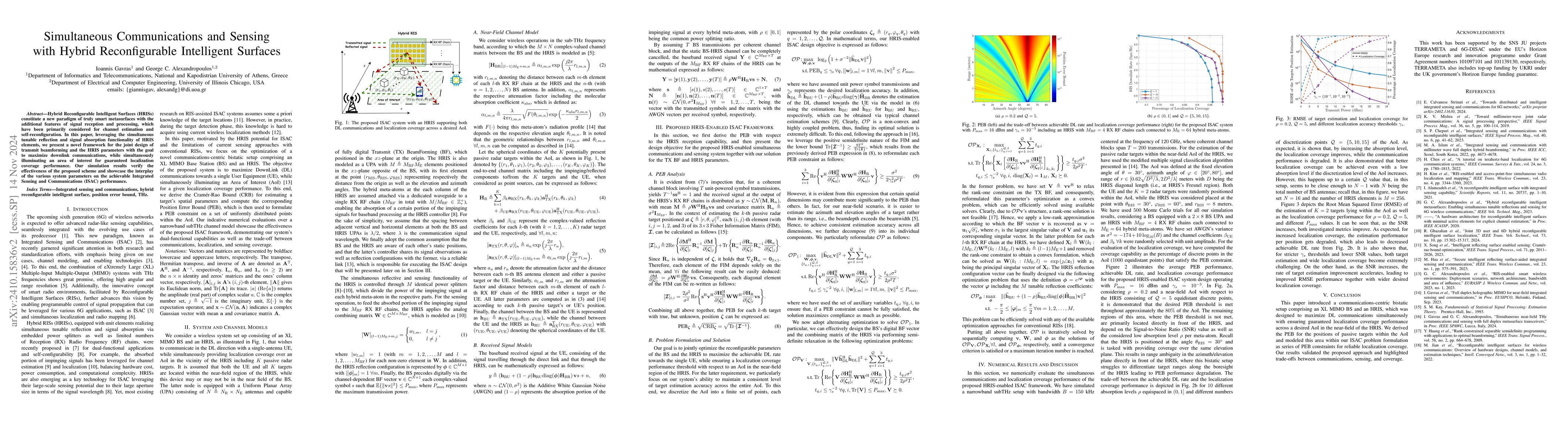 Thumbnail for Simultaneous Communications and Sensing with Hybrid Reconfigurable
  Intelligent Surfaces