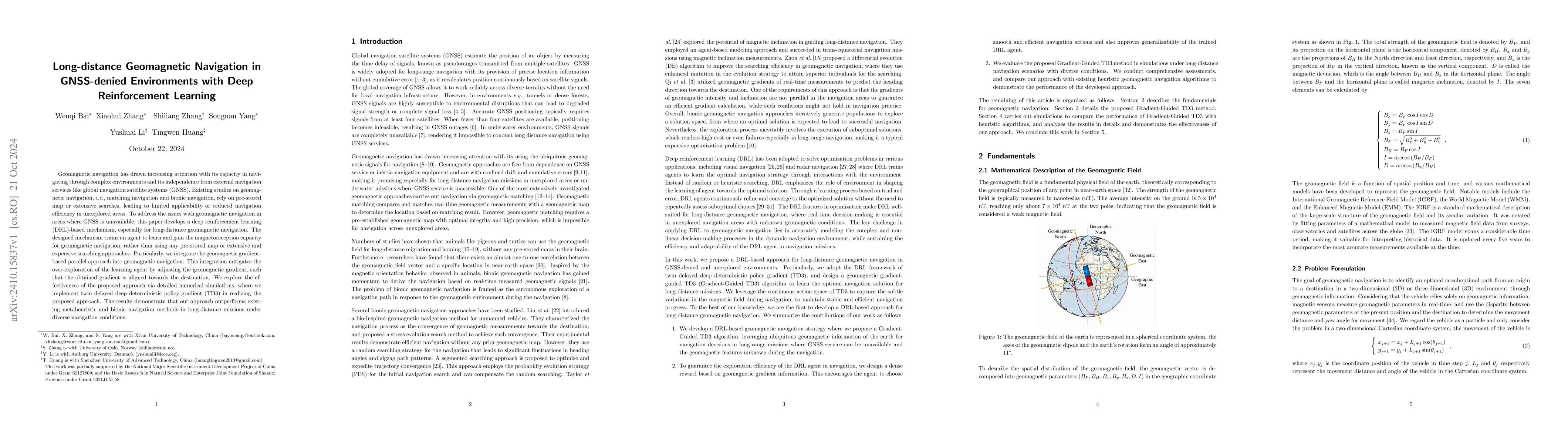 Thumbnail for Long-distance Geomagnetic Navigation in GNSS-denied Environments with
  Deep Reinforcement Learning