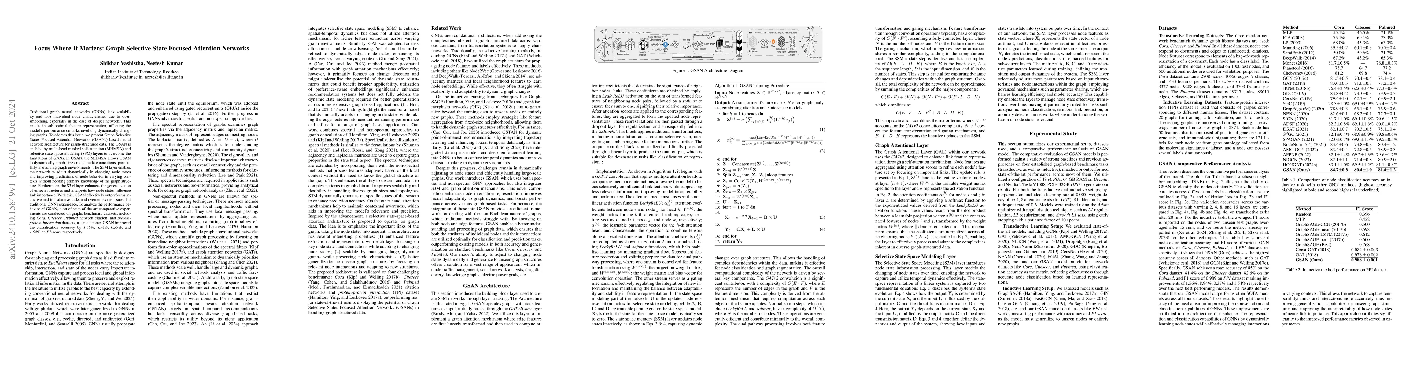 Thumbnail for Focus Where It Matters: Graph Selective State Focused Attention Networks