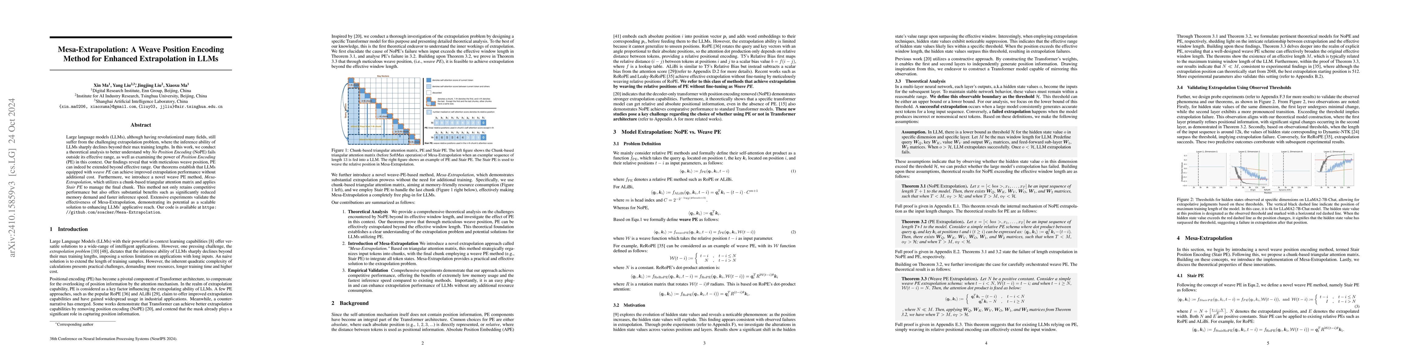 Thumbnail for Mesa-Extrapolation: A Weave Position Encoding Method for Enhanced
  Extrapolation in LLMs