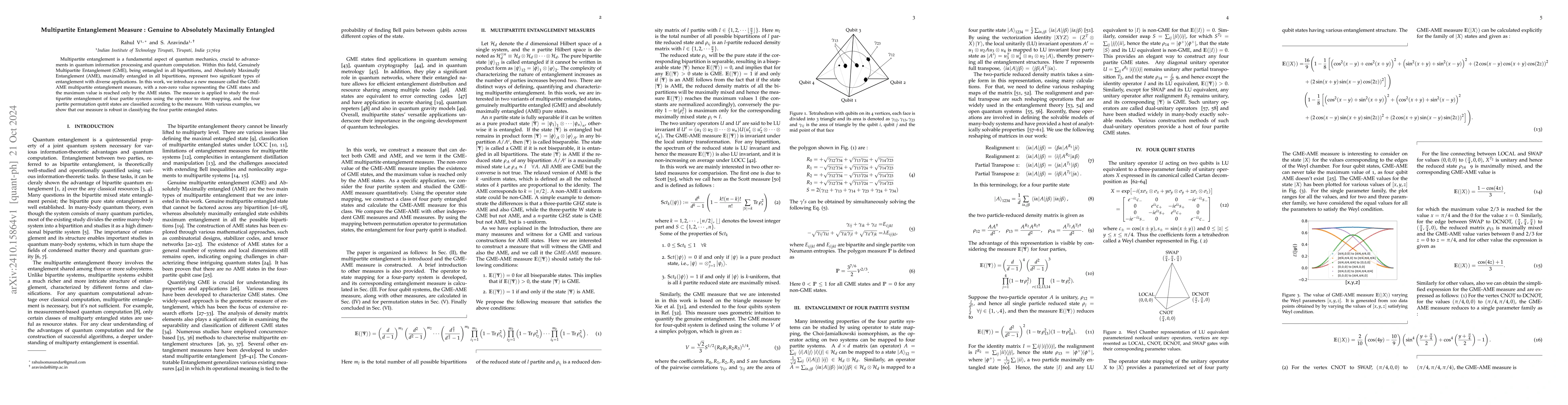 Thumbnail for Multipartite Entanglement Measure : Genuine to Absolutely Maximally
  Entangled